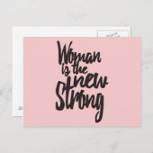 Girl Power Woman ist der neue Strong in Pink Black Postkarte (Vorne/Hinten)