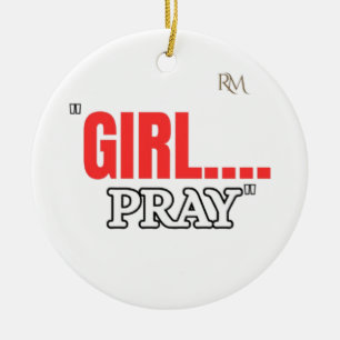 Girl Pray T-Shirt   Christliches T-Shirt auf Glaub Keramik Ornament