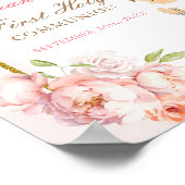 Girl Praying Gold Erste heilige Kommune Willkommen Poster (Ecke)