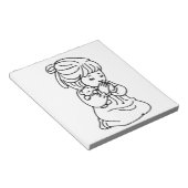 Girl Praying Illustration Notizblock (angewinkelt)