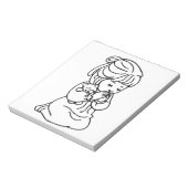 Girl Praying Illustration Notizblock (Rotiert)