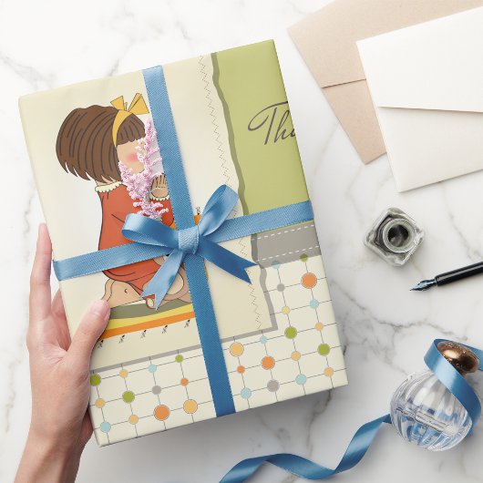 Girl Praying Wrapping Paper Geschenkpapier