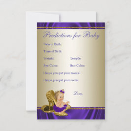 Girl Predictions and Advice Cards Girl Baby Shower Hinweiskarte