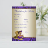 Girl Predictions and Advice Cards Girl Baby Shower Hinweiskarte (Stehend Vorderseite)