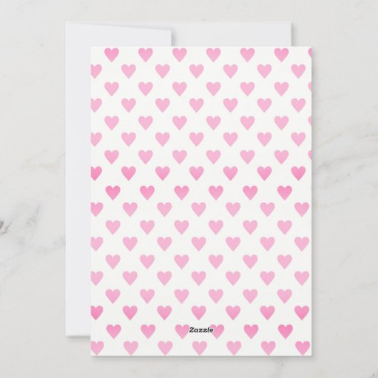 Girl Pregnancy Ankündigung Valentine's Day Card (Rückseite)