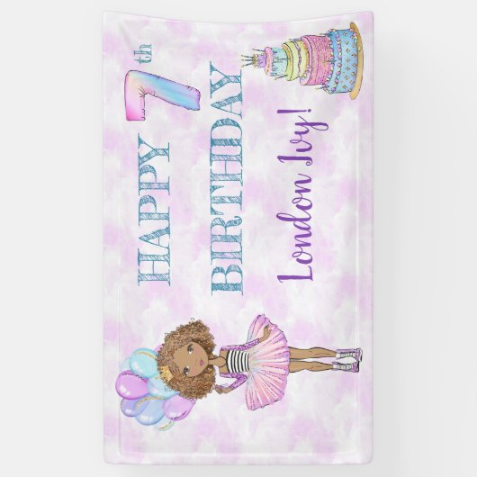 Girl Princess, Afrikanischer Amerikaner Banner (Vertikal)