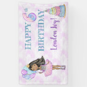 Girl Princess, Afrikanischer Amerikaner Banner (Vertikal)