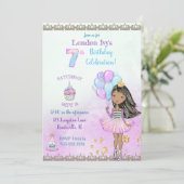 Girl Princess, Afrikanischer Amerikaner Einladung (Stehend Vorderseite)