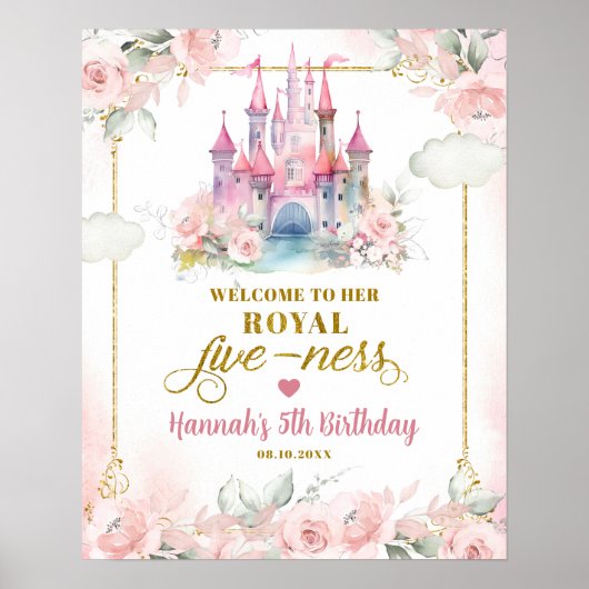 Girl Princess Ihre königliche Fivität Begrüßungsze Poster (Vorne)