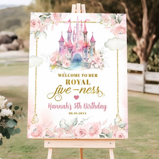 Girl Princess Ihre königliche Fivität Begrüßungsze Poster