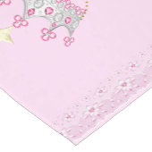 Girl Princess ist unterwegs Pink Gold Tiara Mittelgroßer Tischläufer (Ecke)