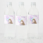 Girl Princess Lavender Turquoise Gold Wasserflaschenetikett (Flaschen)