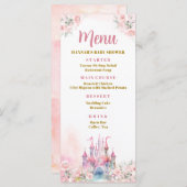 Girl Princess Royal Burg Fünfter Geburtstag Menükarte (Vorne/Hinten)