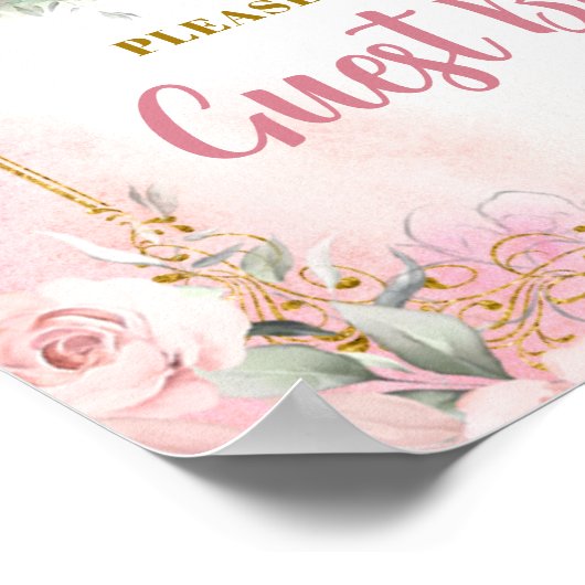 Girl Princess Royal Castle 5th Birthday Gästebuch (Ecke)