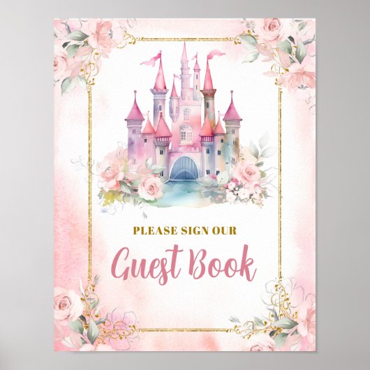 Girl Princess Royal Castle 5th Birthday Gästebuch (Vorne)