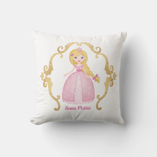 Girl PrincessThrow Kissen (Vorderseite)