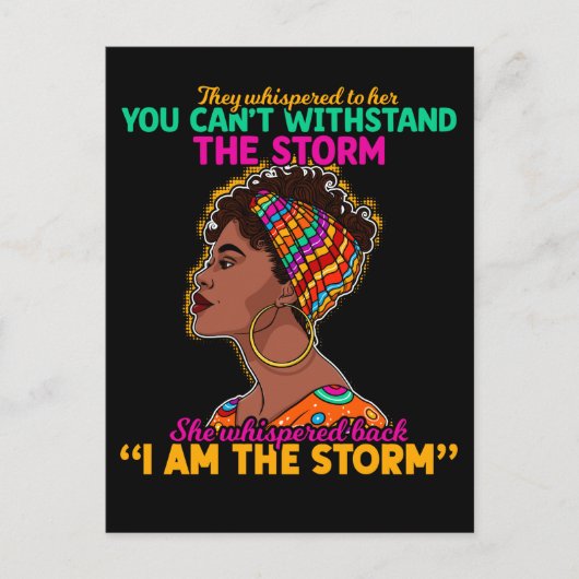 Girl Proud Black African American Heritage Postkarte (Vorderseite)