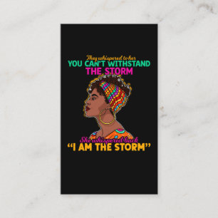 Girl Proud Black African American Heritage Visitenkarte