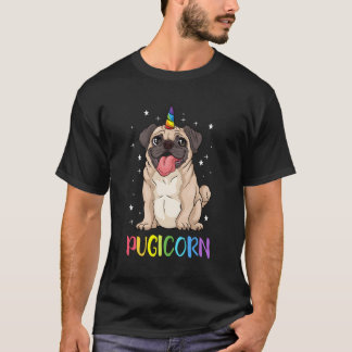 Girl Pugicorn Funny Mops Lover Unicorn Mops Eigent T-Shirt