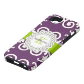 Girl Pum Lila Green Wirbel Blumenmuster Case-Mate iPhone Hülle (unten)