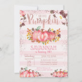 Girl Pumpkin 1. Geburtstag Einladung - Fall (Vorderseite)