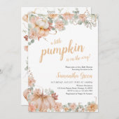 Girl Pumpkin Baby Shower Einladung (Vorne/Hinten)