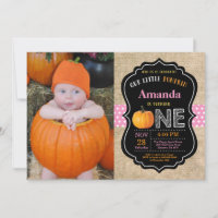 Girl Pumpkin Erstgeburt Einladung Burlap