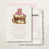 Girl Pumpkin Fall Bear Baby Dusche Einladung