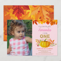 Girl Pumpkin Fall First Birthday Gold Glitzer