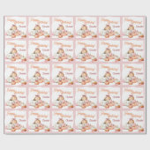 Girl Pumpkin Patch Bows Birthday Party Geschenkpapier (Flach)