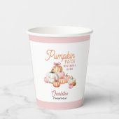 Girl Pumpkin Patch Bows Birthday Party Pappbecher (Rückseite)
