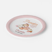 Girl Pumpkin Patch Bows Birthday Party Pappteller (Schrägansicht)
