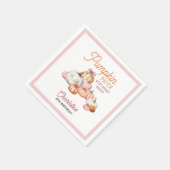 Girl Pumpkin Patch Bows Birthday Party Serviette (Ecke)