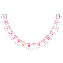 Girl Pumpkin Patch Traktor Pink Happy Birthday Wimpelkette