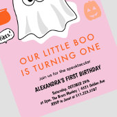 Girl Pumpkin Pink Ghost Halloween 1. Geburtstag Einladung