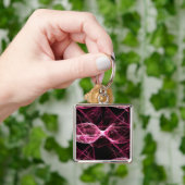 Girl Punk Rock Pink Energy Waves Schlüsselanhänger (Hand)