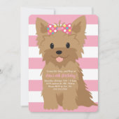 Girl Puppy Birthday Party II Einladung (Vorderseite)