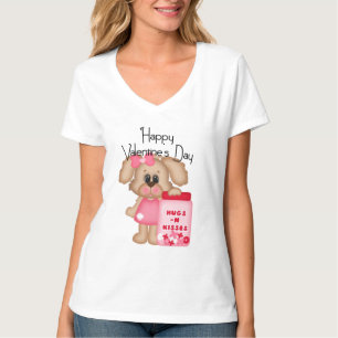 Girl Puppy Dog Happy Valentine's Day T - Shirt 2