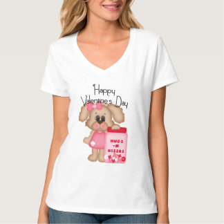 Girl Puppy Dog Happy Valentine's Day T - Shirt 2