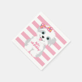 Girl Puppy Party Serviette (Ecke)