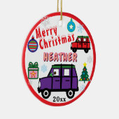 Girl Purple and Red Cars Blue PHOTO NAME Keramik Ornament (Rechts)