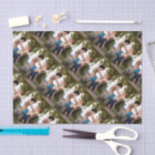 Girl Pushing Cupid Valentine Bouguereau Malerei Seidenpapier (Handwerk)