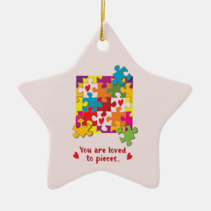 Girl Puzzle zum Geburtstag Liebe zu Stücken Keramik Ornament