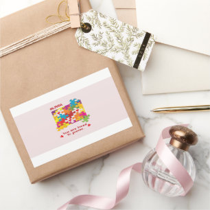 Girl Puzzle zum Geburtstag Liebe zu Stücken Rechteckiger Aufkleber