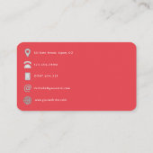 Girl QR-Code für Fitness von Schwarzen Visitenkarte (Rückseite)