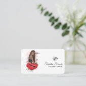 Girl QR-Code für Fitness von Schwarzen Visitenkarte (Stehend Vorderseite)