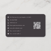 Girl QR-Code für Fitness von Schwarzen Visitenkarte (Rückseite)