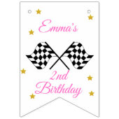 Girl Racing Birthday Party | Schnelle 1 & 2 Wimpelkette (Erste Fahne)