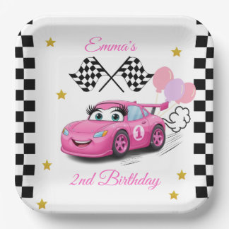 Girl Racing Birthday Teller | Schnell 1 und zwei
