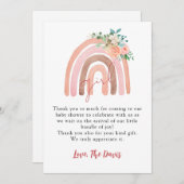 Girl Rainbow Baby, Boho Baby Dusche Danke Karte (Vorne/Hinten)